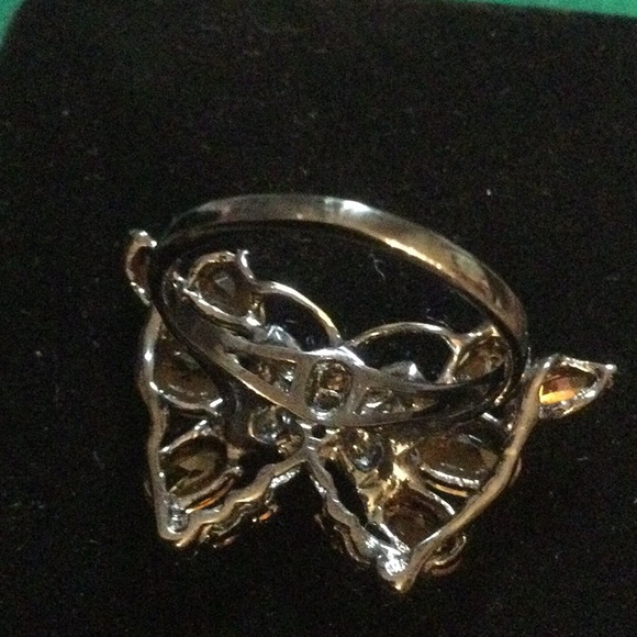 Exquisite Genuine Citrine Butterfly Ring - Picture 5 of 9